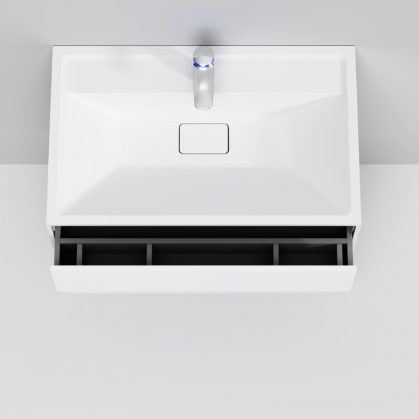 Тумба подвесная под раковину AM.PM INSPIRE V2.0 80 см, 3 ящика, push-to-open, белый матовый, M50AFHX