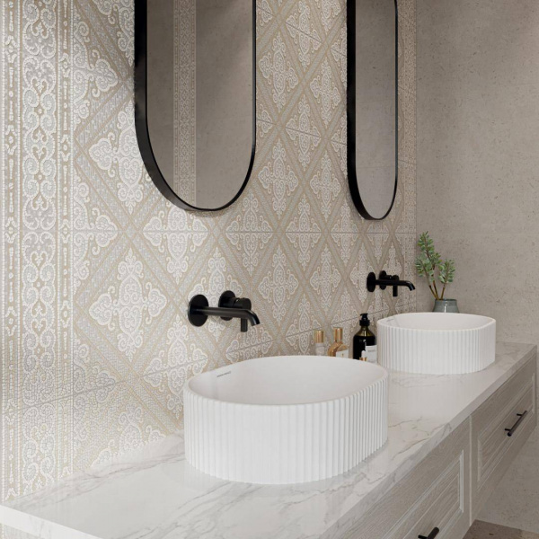 Керамическая плитка настенная Kerama Marazzi Карму бежевый светлый 29,7х29,8 из 30 частей 63006