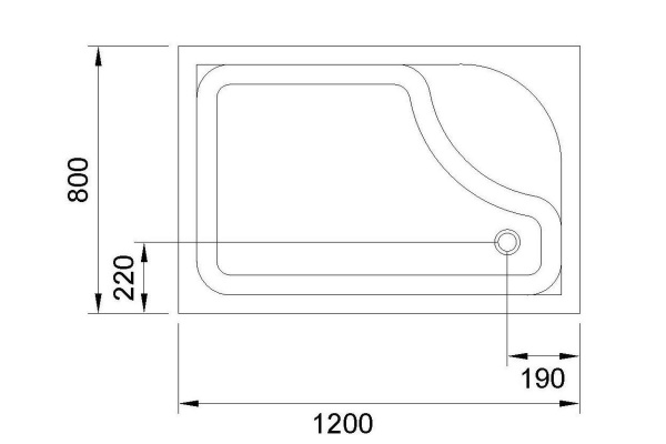 Душевой поддон Royal Bath 120х80х45 см, белый, правый, RB 8120BP-R