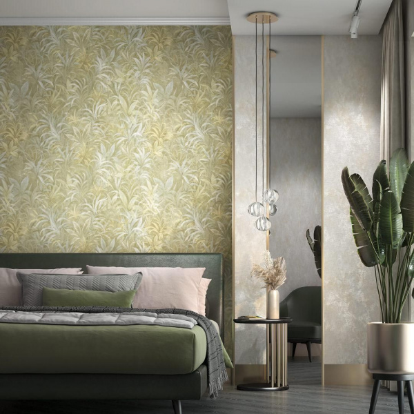 Обои виниловые Kerama Marazzi Экзотика база, зелёный, KM6009