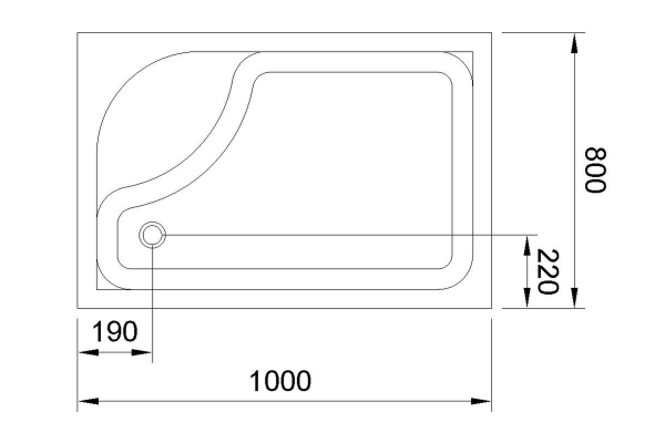 Душевой поддон Royal Bath 100х80х45 см,  белый, левый, RB 8100BP-L