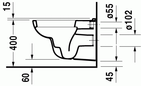 Унитаз подвесной Duravit D-Code с сиденьем микролифт, белый глянцевый, 45350900A1