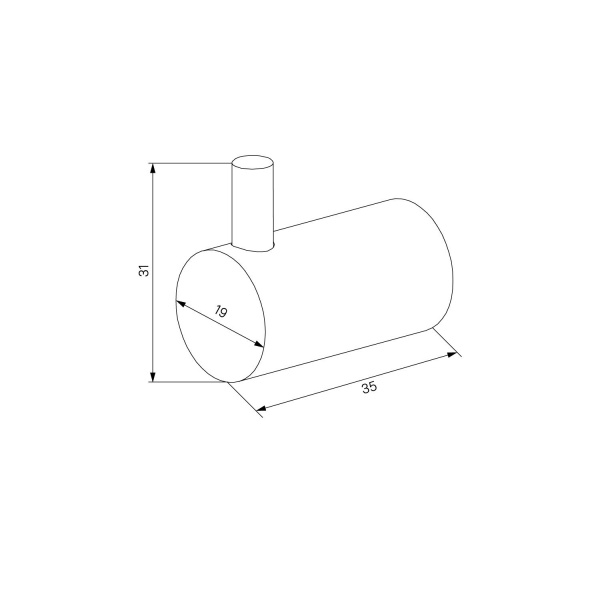 Крючок одинарный IDDIS Petite,  комплект 2 шт., черный матовый, PET2SB3i41