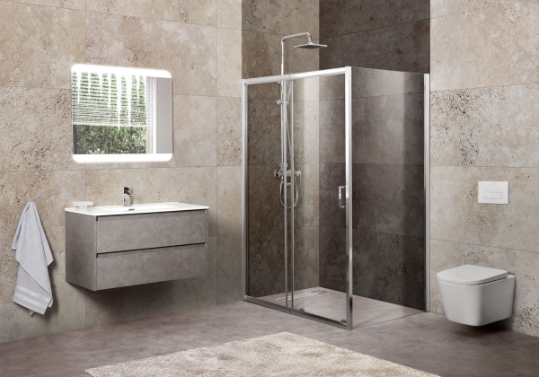 Душевая кабина BelBagno Unique (1200-1350)x900x1900, прозрачное стекло, хромированный профиль, UNIQU