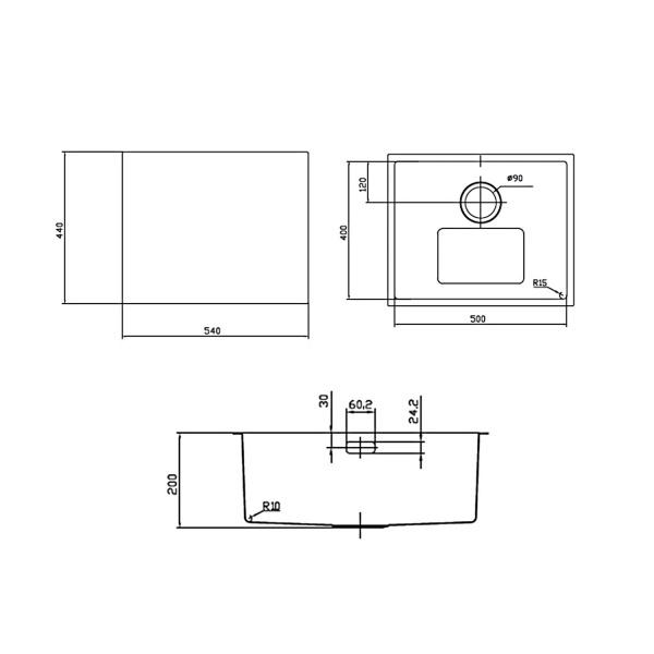 Мойка для кухни IDDIS Edifice 54х44, бронза, матовая, EDI54B0i77