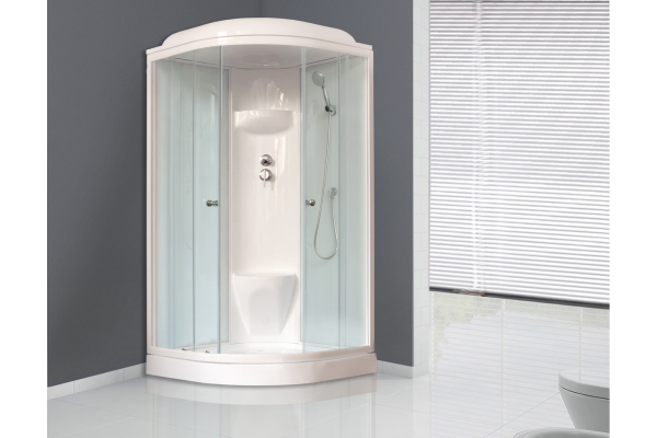 Гидромассажный бокс Royal Bath 100х100х217, белое/прозрачное стекло, белый профиль, RB 100HK6-WT