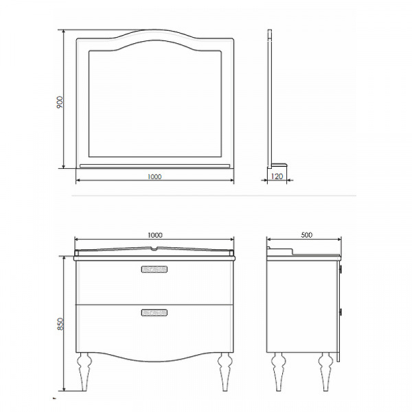 Тумба Comforty Монако 100-1, белый глянец, с раковиной Comforty 50110, 00-00004768
