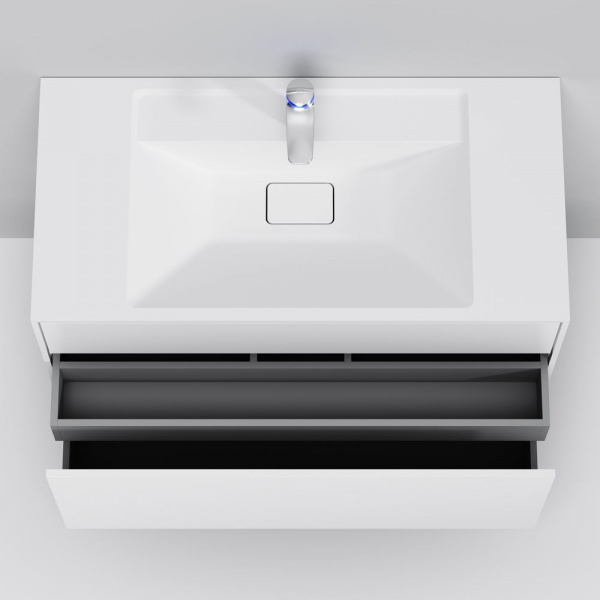 Тумба подвесная под раковину AM.PM INSPIRE V2.0 100 см, 3 ящика, push-to-open, белый матовый, M50AFH