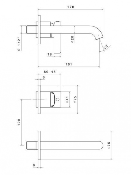 Смеситель для раковины Kerama Marazzi Linea/Линеа черный мат, 71028EKM.01.093