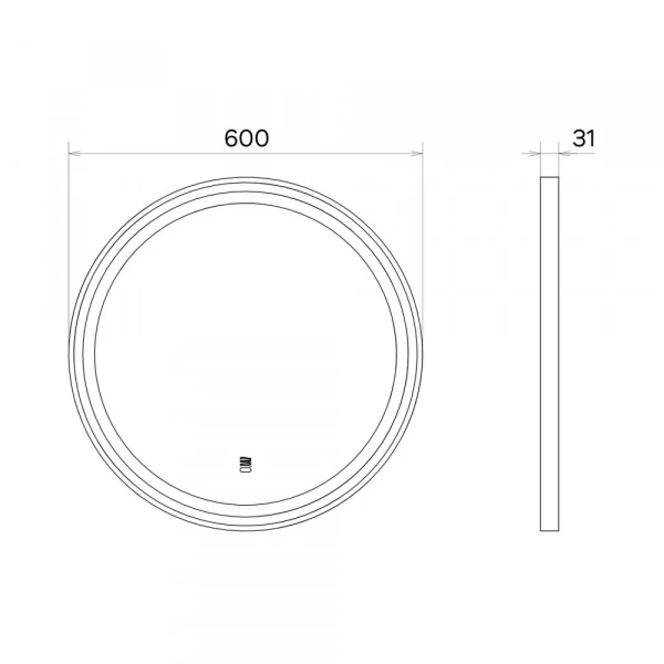 Зеркало Comforty Лея-60, LED, бесконт.сенсор, антизапот, черный мат, 00-00019344