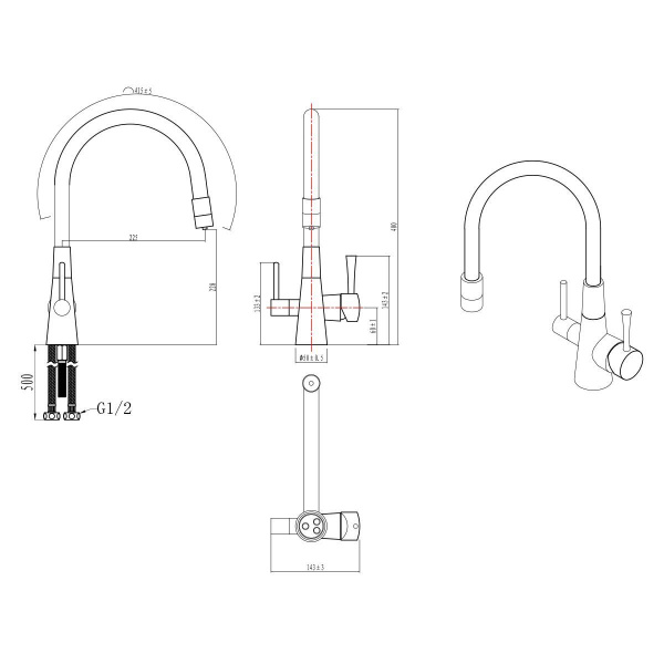 Смеситель для кухни Lemark Comfort, LM3075C