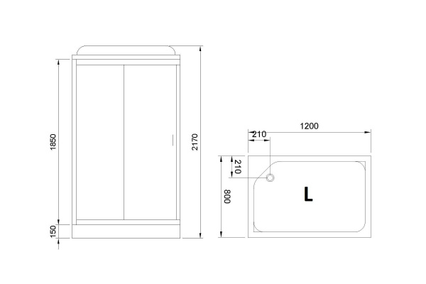 Гидромассажный бокс Royal Bath 120х80х217, матовое стекло, белый профиль,  левая, RB 8120HP1-M-L