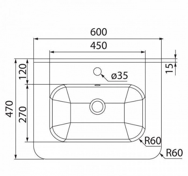 Раковина IDDIS Brick 60, 0106000i28