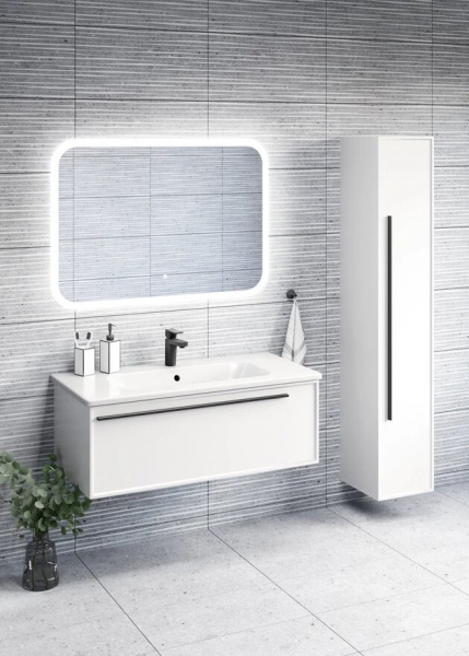 Тумба подвесная Avanti Nova 90 Bianco с умывальником Грэйс 90 (1 ящик)