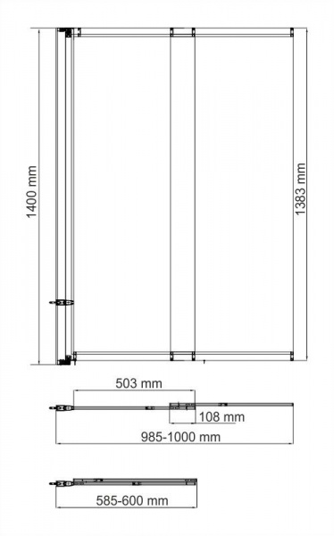 Шторка на ванну WasserKRAFT Dill, 61S02-100 WБФ