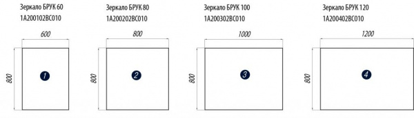 Зеркало Акватон Брук 60, 1A200102BC010
