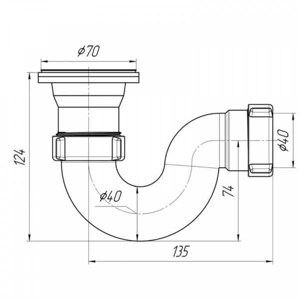 Сифон для душевого поддона Ани пласт 1 1/2"*40, E110
