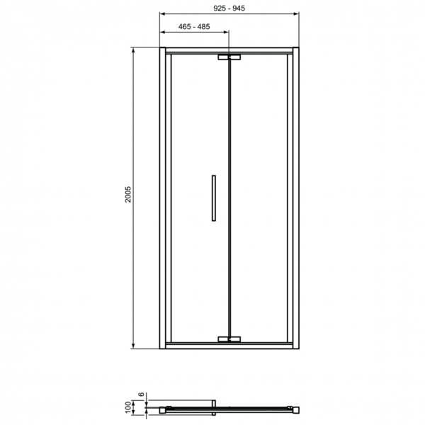 Душевые двери Ideal Standard I.Life In-fold 95 см, T4852EO