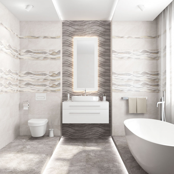 Керамическая плитка настенная Alma Ceramica рельефная Риалто / Rialto 246*740*10, TWU12RLT04R