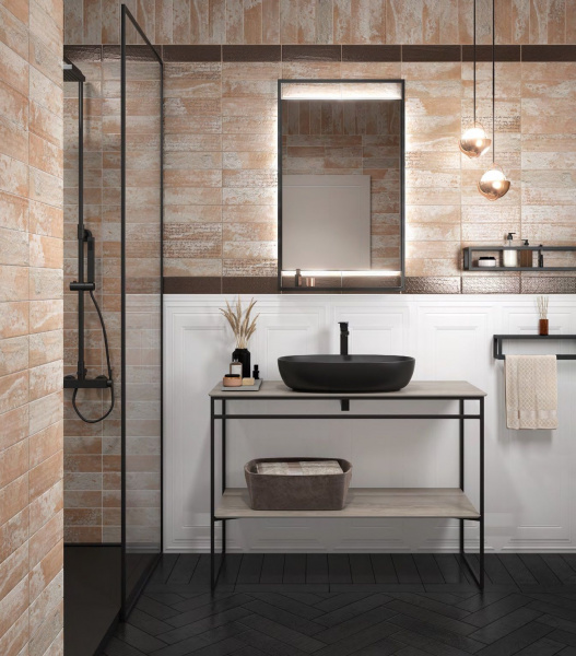Керамическая плитка настенная Kerama Marazzi Милан Тезоро коричневый светлый 8,5x28,5x8,5, 9035
