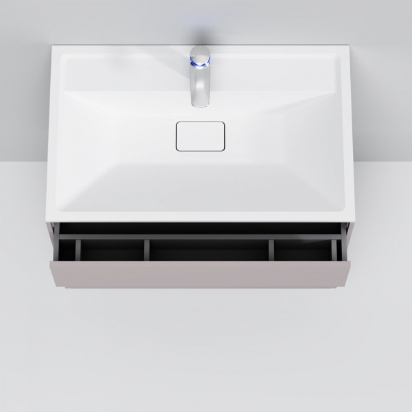 Тумба подвесная под раковину AM.PM INSPIRE V2.0 80 см, 3 ящика, push-to-open, элегантный серый M50AF