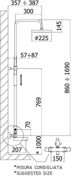 Душевая система Paffoni Birillo ZCOL721LIQCR