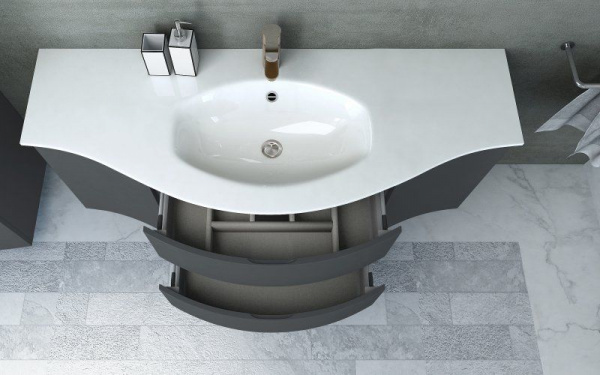 Шкафчик подвесной Cezares VAGUE левый, 34x40x55, 54856 Grigio lucido