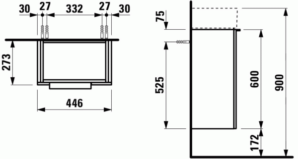 Kartell BY LAUFEN модуль под раковину 8.1533.4, цвет белый глянцевый 4.0751.2.033.631.1