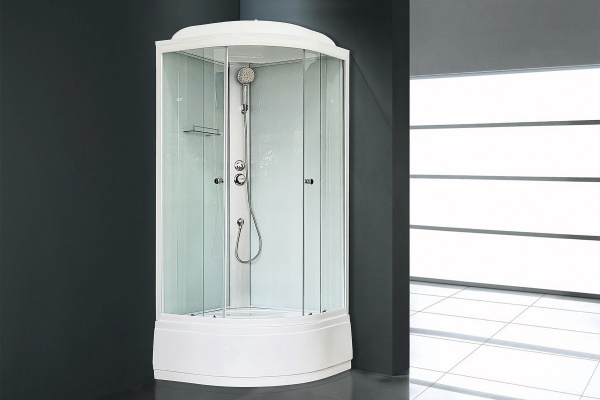 Гидромассажный бокс Royal Bath 90х90х217, белое/прозрачное стекло, белый профиль, RB 90CK5-WT