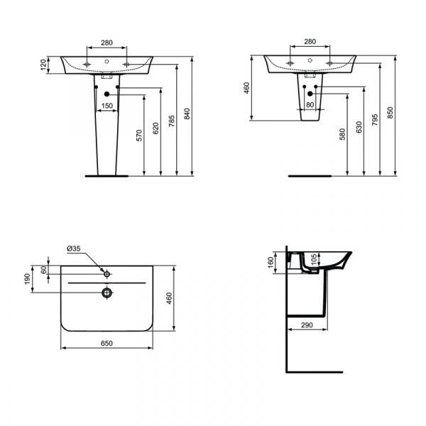 Полуколонна Ideal Standard CONNECT AIR, E074801