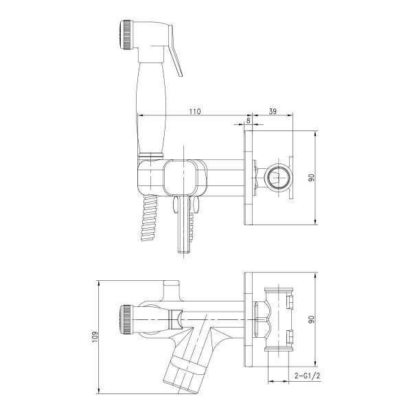 Смеситель для биде Lemark Solo, LM7165G