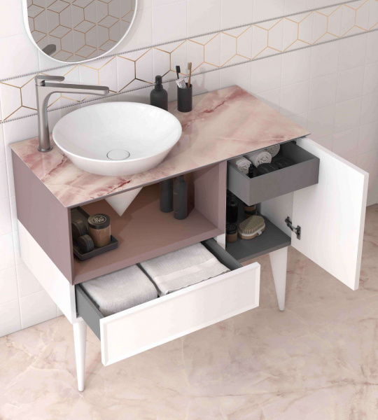 Спец. изделие декоративное Kerama Marazzi Cono/Коно ониче розовый (задняя стенка), COb.VT278\56