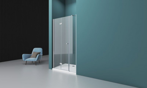 Душевая дверь BelBagno 1600x1950, прозрачное стекло, хромированный профиль, ALBANO-BS-13-60+100-C-Cr