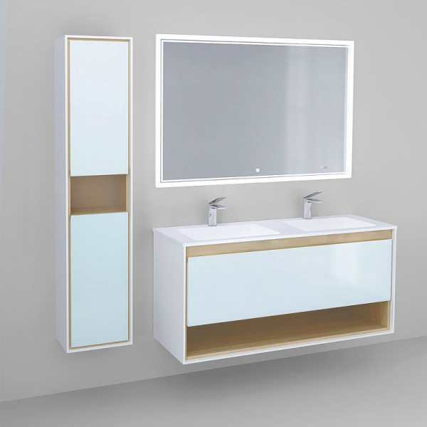 Тумба Jorno Glass 120 подвесной, Gla.01.122/P/W