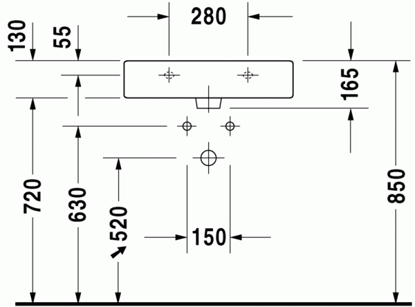 Раковина Duravit Vero 60 см, 0454600000