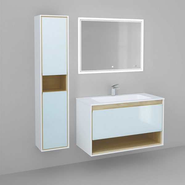 Тумба Jorno Glass 100 подвесной, Gla.01.97/P/W