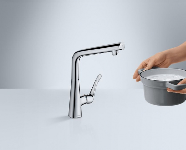 Смеситель для кухни Hansgrohe Metris Select, сталь, 14883800
