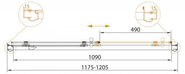 Душевая дверь Cezares GIUBILEO-BF-1-120-C-Br