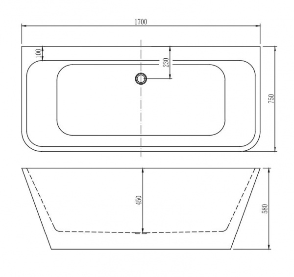 Акриловая ванна Aquanet Perfect 170x75 13775 Gloss Finish