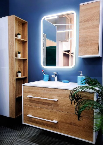 Зеркало Aqua de Marco Марони 68.5*91.5 см, с LED-подсветкой, сенсорный выключатель, Mar70/90