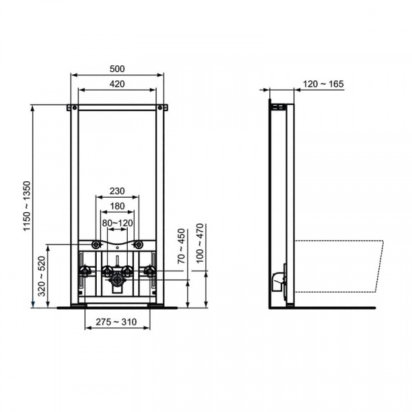 Промо-набор 2 в 1 Ideal Standard: R016267 Инсталляция ProSys + T355201 Подвесное биде TESI, D386801