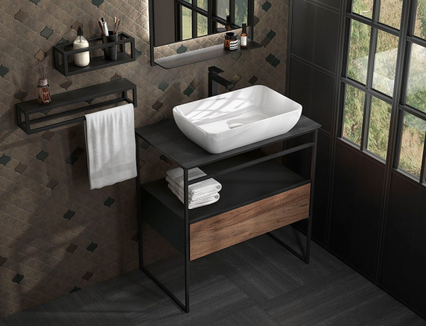 Тумба напольная Kerama Marazzi PLAZA Next напольная 100 черный матовый, PL.N.100.01\BLK.M