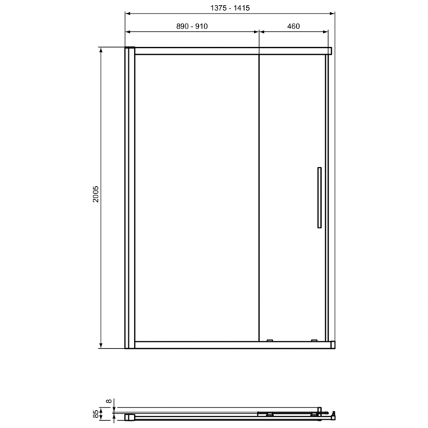 Душевые двери Ideal Standard I.Life Square/Rectangular 140 см, T4860EO