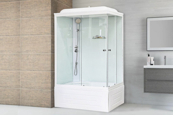 Гидромассажный бокс Royal Bath 120х80х217, белое/прозрачное стекло, белый профиль, левая, RB 8120BP5