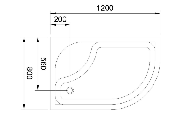 Душевой поддон Royal Bath 120х80х45 см,  белый, левый, RB 8120BК-L