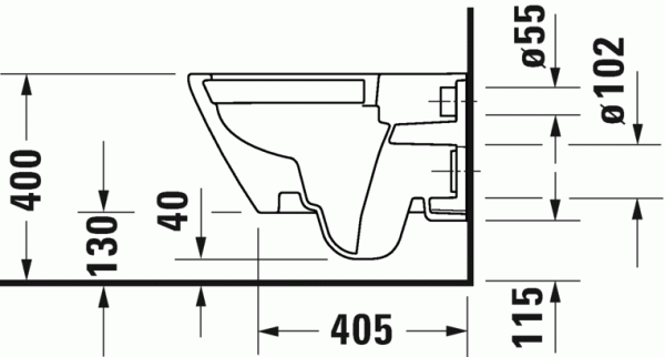 Унитаз подвесной Duravit D-Neo безободковый, белый, 2578090000