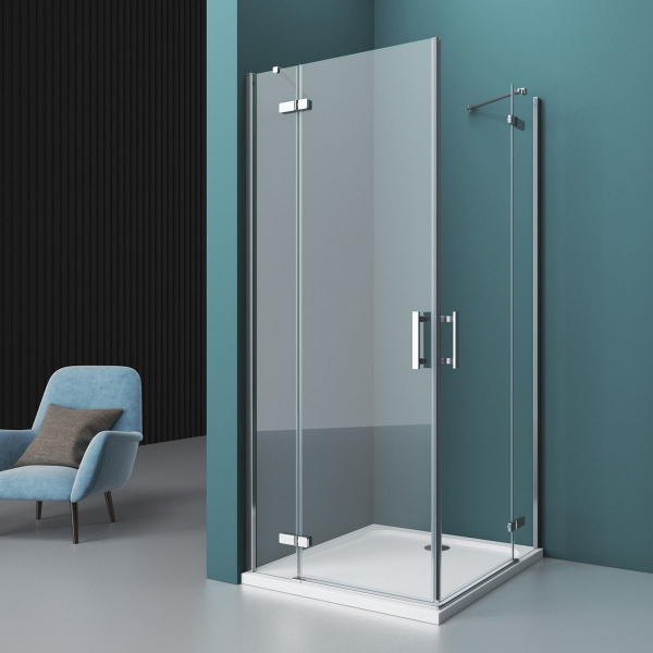 Душевая кабина BelBagno Kraft 1200x1200x1950, прозрачное стекло, хромированный профиль, KRAFT-A-22-1