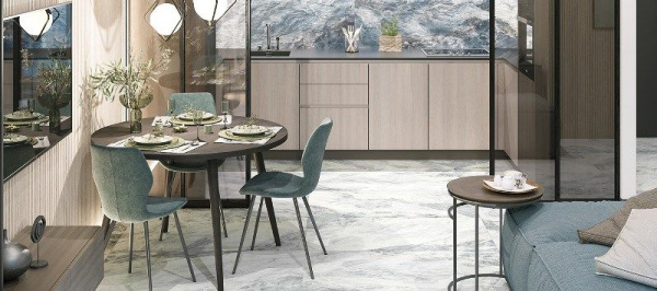 Керамогранит Delacora Вотерфол синий / Waterfall Blue матовый карвинг 120*60, D12056M