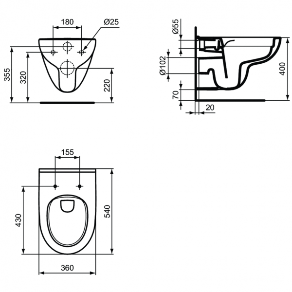 Унитаз подвесной Ideal Standard i.life A, T471601