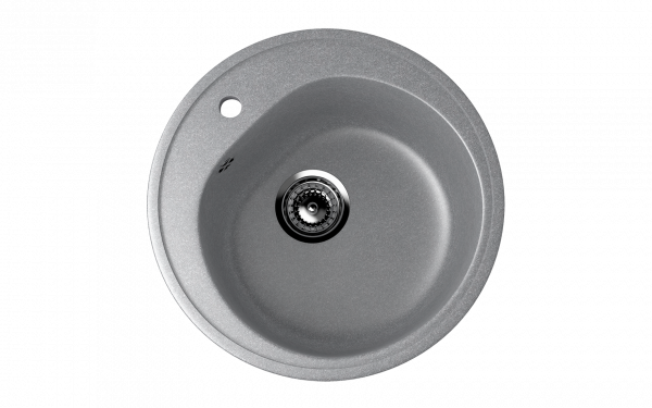 Мойка для кухни EcoStone ES-11, d=500мм, с отверстием под смеситель (Мойка для кухни EcoStone ES-11-342, d=500мм, с отверстием под смеситель, графитовый)